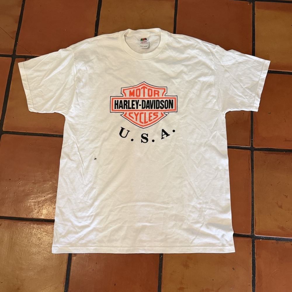 Vintage 90s Harley Davidson t-shirt XL White